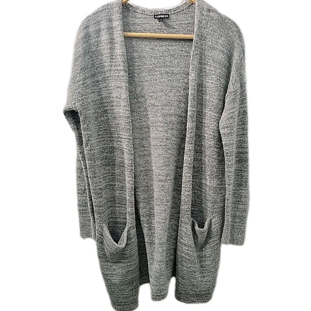 Express Women's Grey  Light Open Front Cardigan Sweater, size M